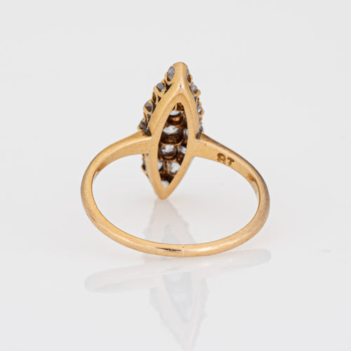 Antiker viktorianischer Gelbgold-Diamantring