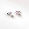 Boucles d'oreilles Boucles d'oreilles grappes saphir rose bleu diamant or blanc 58 Facettes G13171
