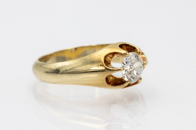 Bague 57 Bague solitaire en or jaune avec diamant taille ancienne de 0,80 ct 58 Facettes 11215