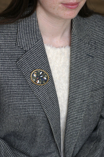 Broche Broche Fleur Pietra Dura or jaune 58 Facettes