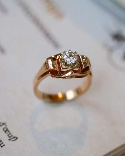 Bague 53 Bague Art Déco Or Rose Diamant 58 Facettes A11404