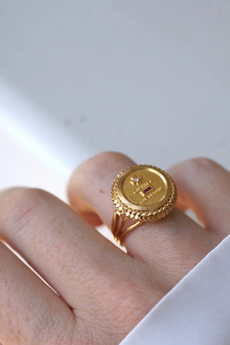 Augis Vintage Yellow Gold and Diamond Ring