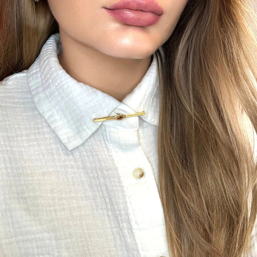 Broche Broche or jaune et grenat 58 Facettes BRO-GS38384-3