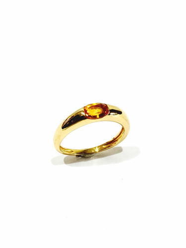 Bague 52 Bague or jaune, citrine orange 58 Facettes