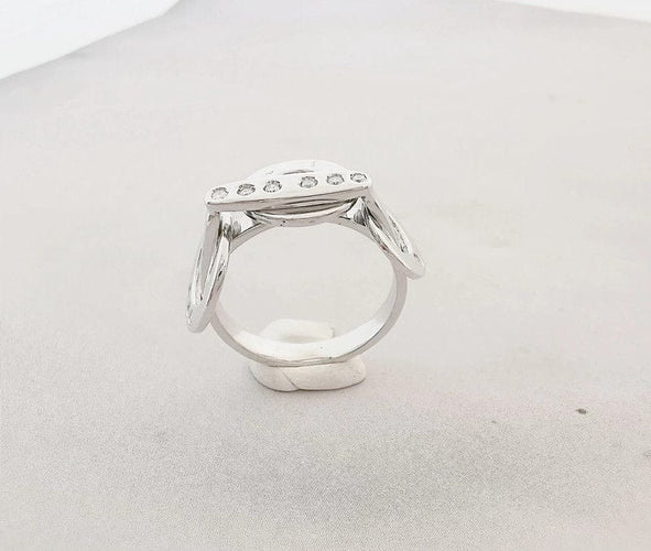 Bague 54 Bague Diamants Or Blanc 18 K 58 Facettes AA 1447