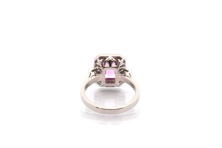 Bague 53 Bague vintage saphir rose de 1,57cts et diamants 58 Facettes 26641-27260
