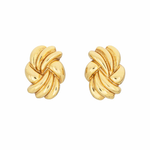 Boucles d'oreilles Tiffany & Co - Boucles d'oreilles à clip vintage en or jaune sculpté 58 Facettes G14124
