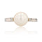 Bague 50 Solitaire or blanc perle de culture 58 Facettes 15-077