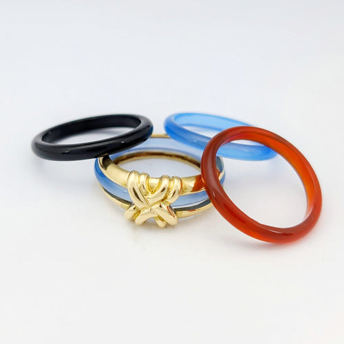 Bague 55 Bague modulable Sylvie Lambert en or jaune et résine multicolor 58 Facettes 32270