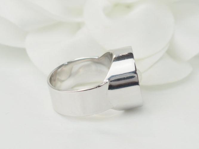 复古戒指 Dinh Van 白金镶嵌养殖珍珠 