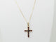 Collier Collier pendentif croix en or jaune et grenats 58 Facettes 33126