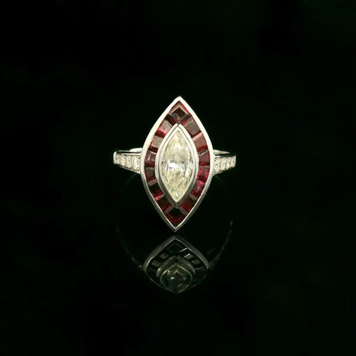 Art Déco inspired Diamond ring. 58 Facettes