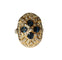 Bague 52 Bague ovale or jaune, saphirs et diamants 58 Facettes 587