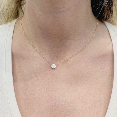 Collier Collier solitaire deux ors, diamants. 58 Facettes 33621