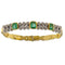 Bracelet Bracelet en or jaune et blanc avec émeraudes et diamants 58 Facettes G3838