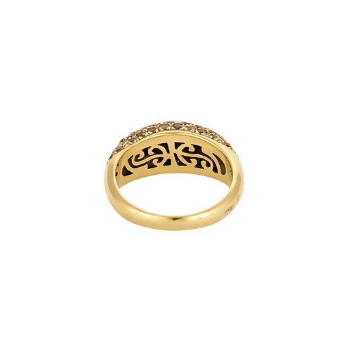 POIRAY - Anel jonc em ouro amarelo, diamantes e safiras 