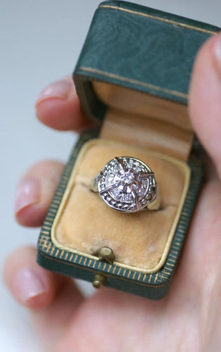 Bague 52 Bague Dôme Art Deco Diamants 58 Facettes
