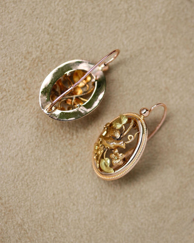 Par av Sovende øreringer Gammel stor modell i roségull