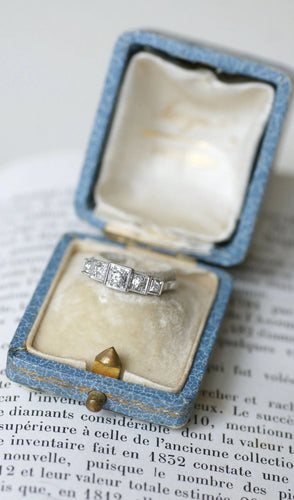 Bague 56 Bague Jarretière Art Déco Diamants 58 Facettes