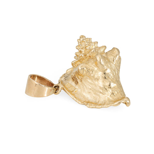 Pendentif Pendentif coquillage vintage en or 14 carats, lourd, 17,7 grammes, coquillage, océan 58 Facettes G13912