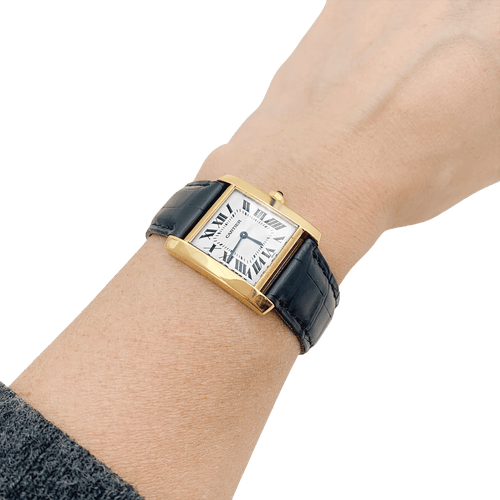 Montre Montre Cartier "Tank Française" or jaune. 58 Facettes 34205