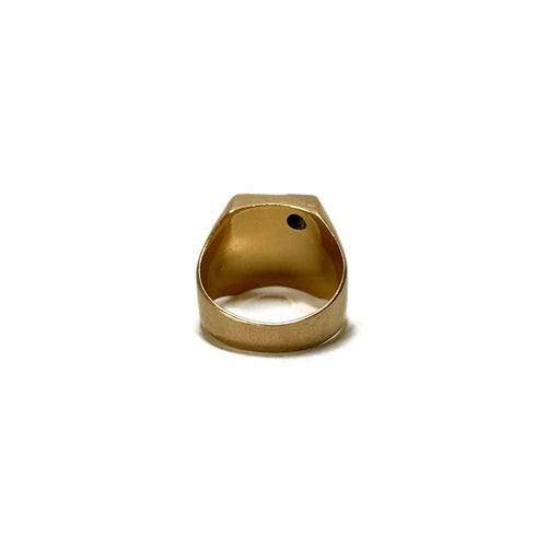 Bague 61 Chevalière en or jaune 18k 58 Facettes REF24029-193