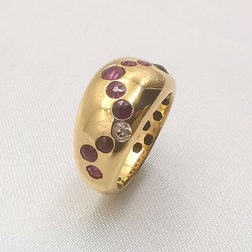 Bague 53 Bague en Or jaune Rubis et Diamants 58 Facettes