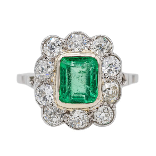 Bague 55 Bague Pompadour Platine Emeraude, Diamant 58 Facettes 3497501CN