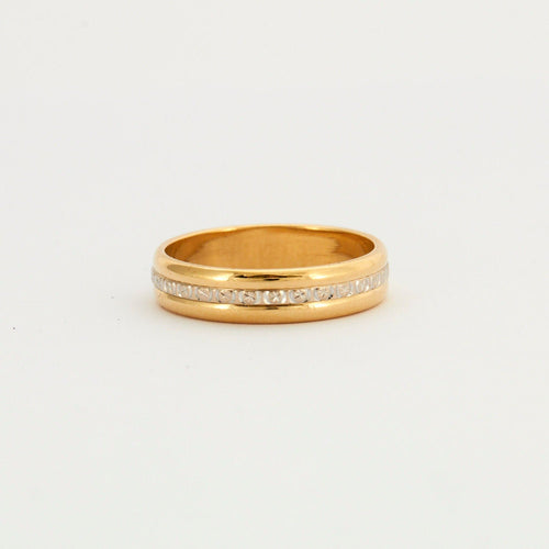 Bague 53 Anneau or jaune et blanc 58 Facettes