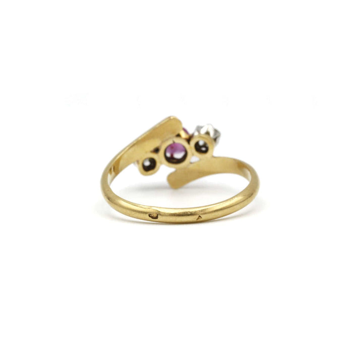 Bague 54 Bague or jaune saphir rose et diamants 58 Facettes 240267R