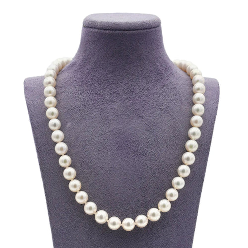 Collier Collier de perles japonaises avec fermoir en or blanc 58 Facettes