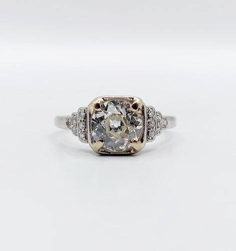 Bague 52 Bague solitaire art déco platine et diamant 58 Facettes A05698