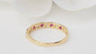 Bague 53 Demi alliance en or jaune, rubis et diamants 58 Facettes 32930