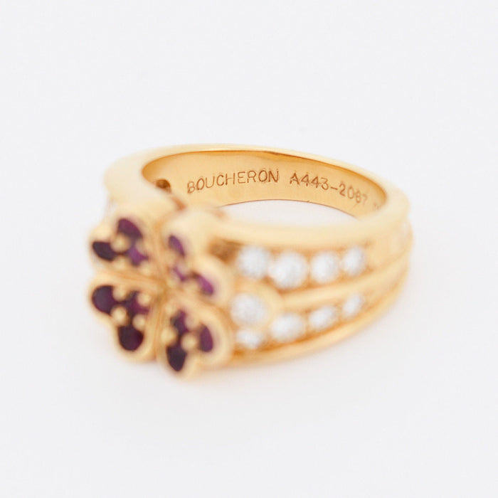 Bague BOUCHERON - Bague or jaune diamants rubis 58 Facettes 239