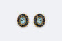Boucles d'oreilles Oro Giallo Boucles d'oreilles en or jaune avec saphirs et aigue-marine 58 Facettes ORC247