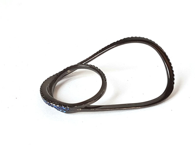 Bague 48 Etername Bague Entrelacs Or noir Saphir 58 Facettes 06230CD