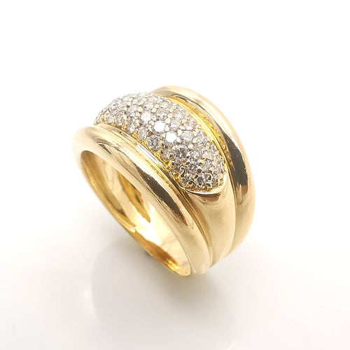 Bague 62 Bague en or jaune diamants 58 Facettes