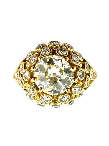 Bague GILBERT ALBERT. Bague or jaune 18K et diamants dont 2.04ct 58 Facettes