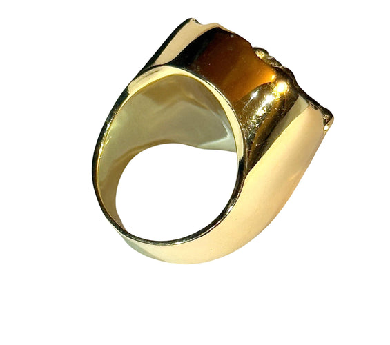 Bague 66 Bague or jaune et diamants , Fer à cheval 58 Facettes