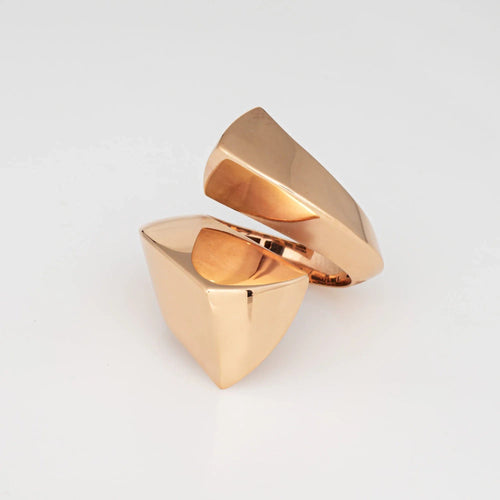 Bague 52 Bague sculpturale Bypass Estate 18k Or Rose Large Cocktail Band Bijoux 58 Facettes G13737