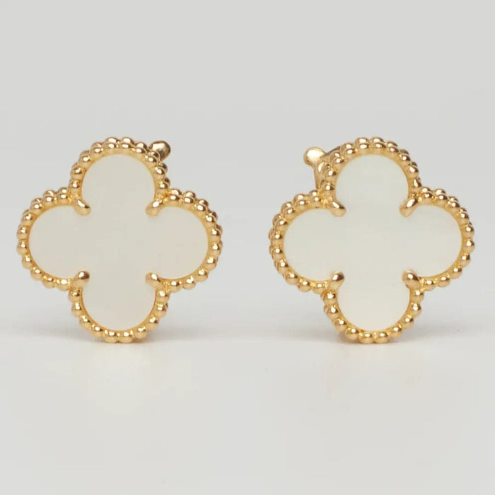 Boucles d'oreilles Van Cleef & Arpels - Boucles d’oreilles Vintage Alhambra Nacre en or jaune 58 Facettes vca-erg-yg-vamop