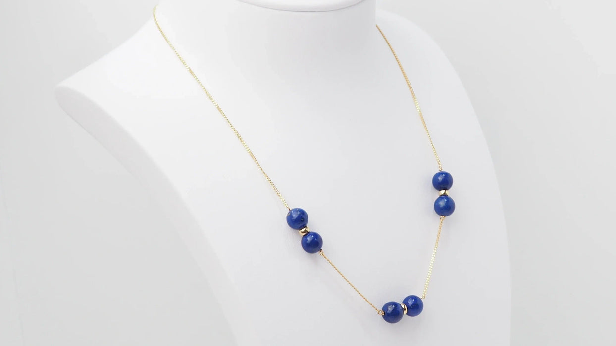 Collier Collier or jaune lapis lazulli 58 Facettes 32776