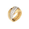 Bague 53 Bague vintage en or jaune avec diamants et large bande carrée, style années 80 58 Facettes G14022