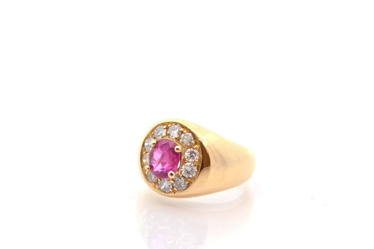 Bague 44 Bague vintage rubis et diamants en or 18k 58 Facettes 29700