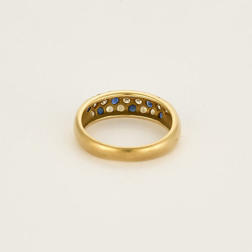 Bague 54 Bague en or jaune, diamants et saphirs 58 Facettes CRE0100X7