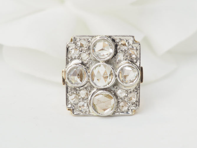 Bague 50 Bague ancienne en or jaune platine et diamants 58 Facettes 33539