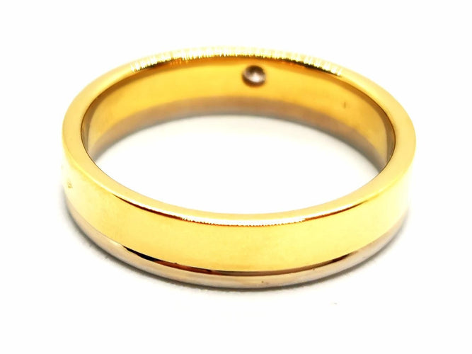 Bague 54 Bague Alliance Or jaune, Or blanc Diamant 58 Facettes 1589389CN