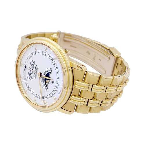 Montre Montre Blancpain "Villeret Moonphase" or jaune. 58 Facettes 32035