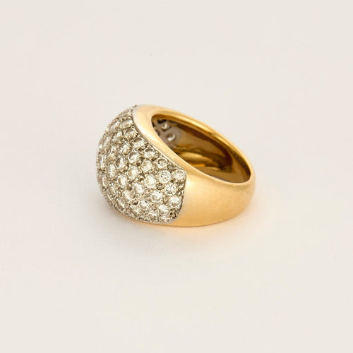 Bague 52 Bague boule or jaune, or blanc et diamants 58 Facettes CRE0041X5
