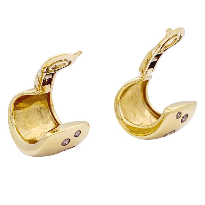 Boucles d'oreilles Boucles d'oreilles Poiray, or jaune, diamants bruns. 58 Facettes 33591